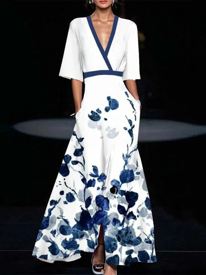 Rhiannon | Women’s Maxi Dress featuring a Striking V-Neck Cut