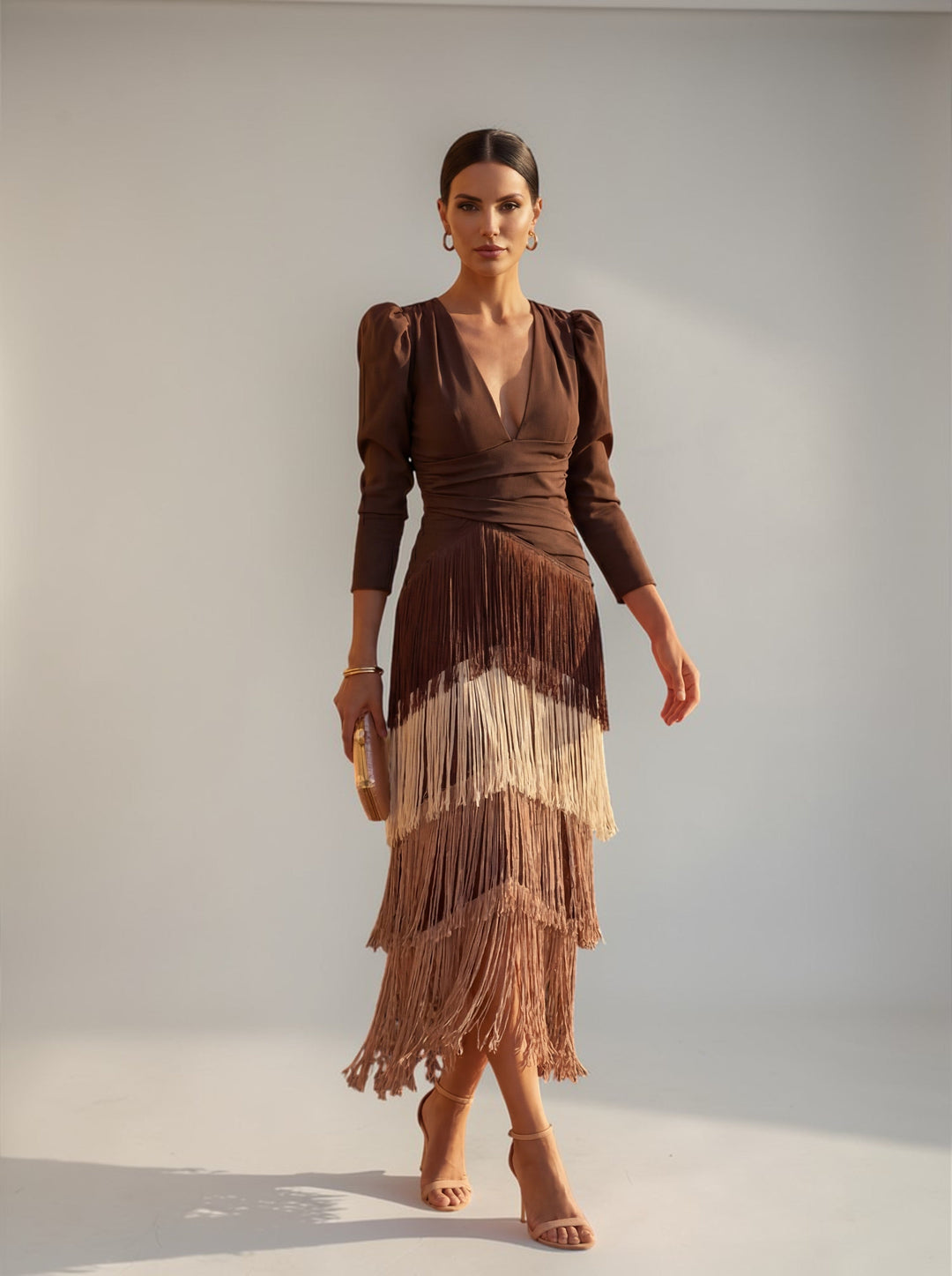 Mariselle | Women’s Fringe Midi Dress for Formal Occasion Look