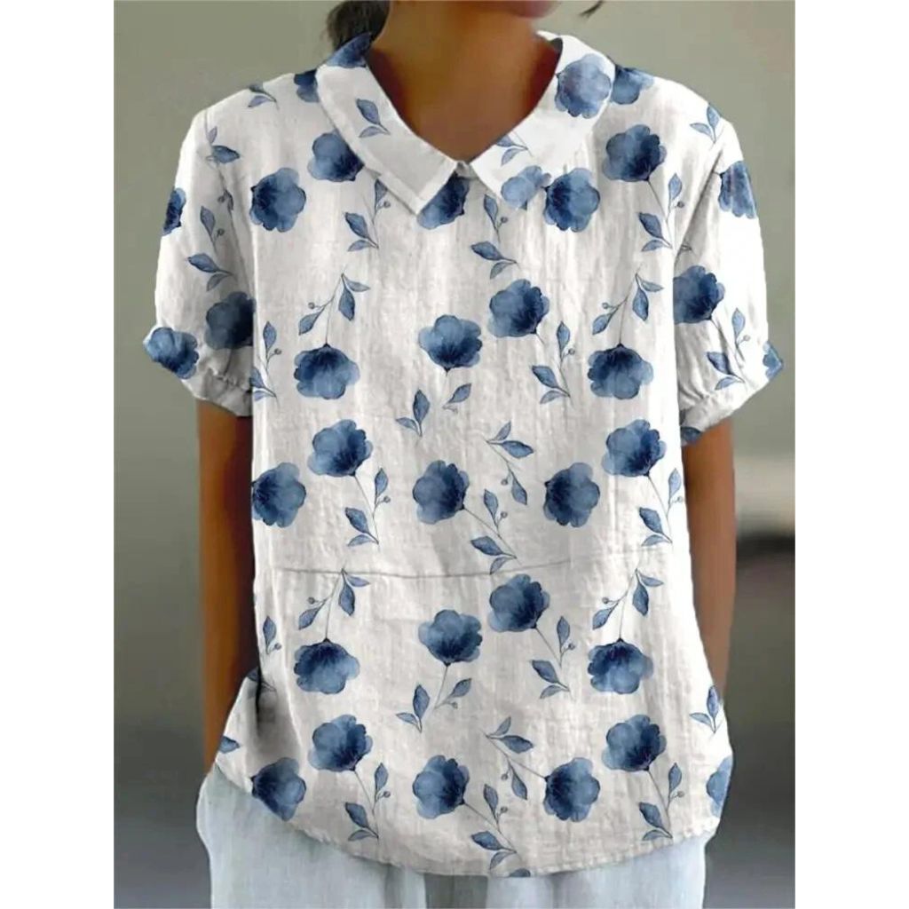 Lioren | Women’s Short Sleeve Blouse featuring floral print