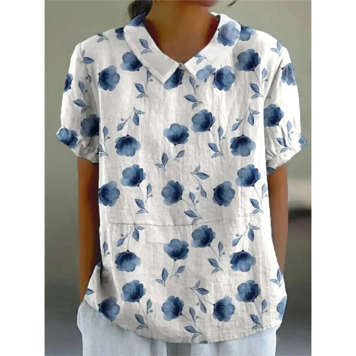 Lioren | Women’s Short Sleeve Blouse featuring floral print