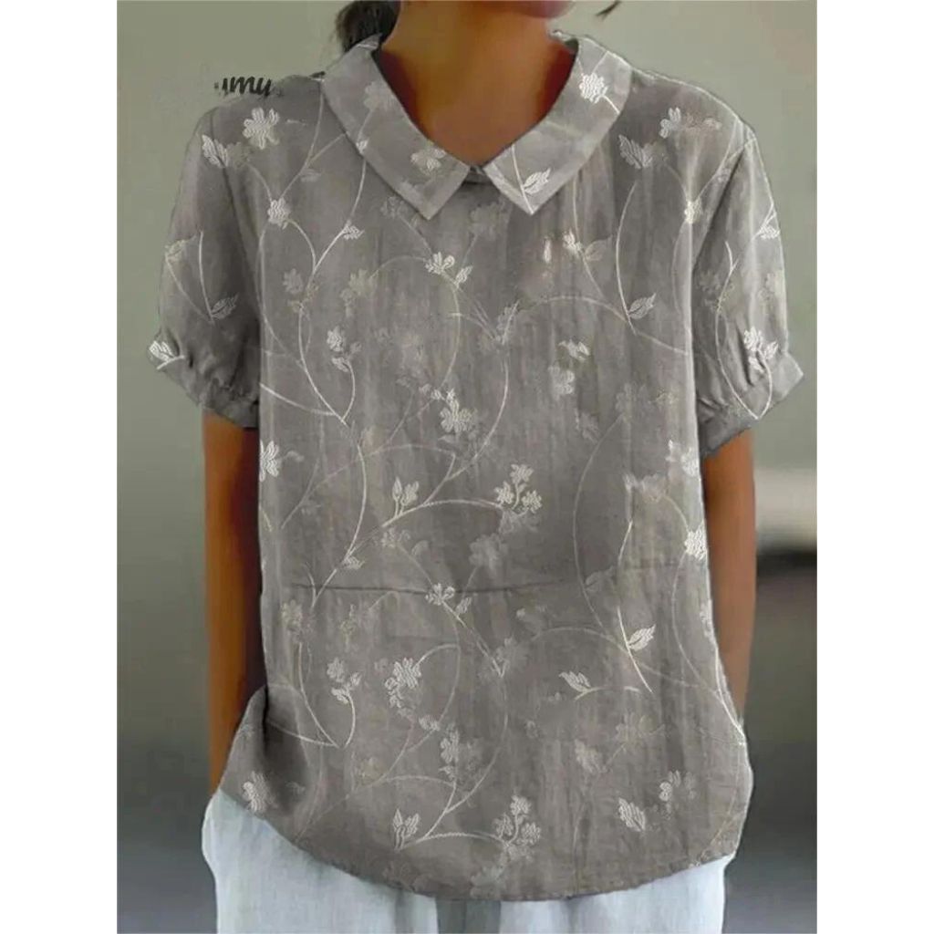Lioren | Women’s Short Sleeve Blouse featuring floral print