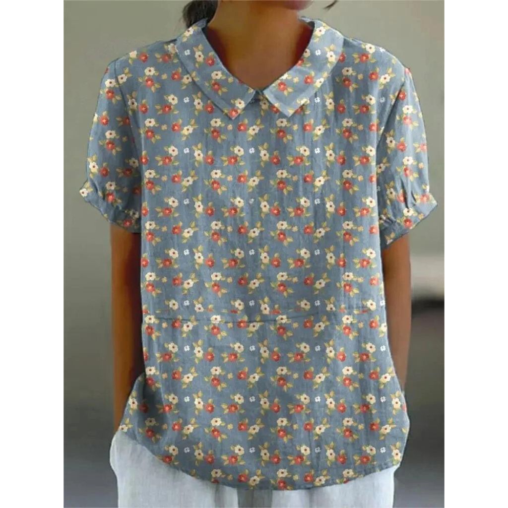 Lioren | Women’s Short Sleeve Blouse featuring floral print