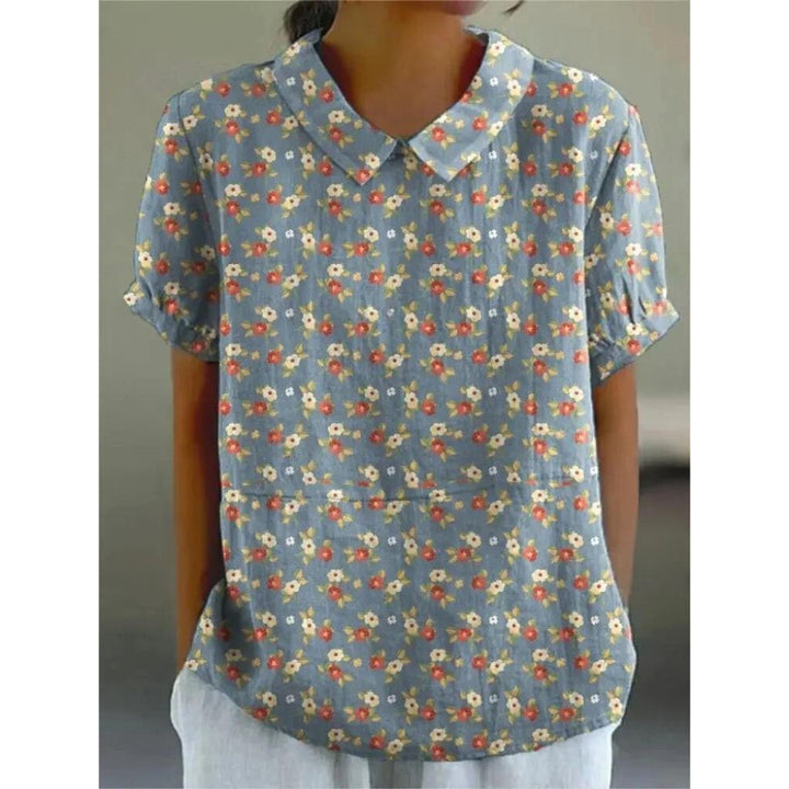Lioren | Women’s Short Sleeve Blouse featuring floral print