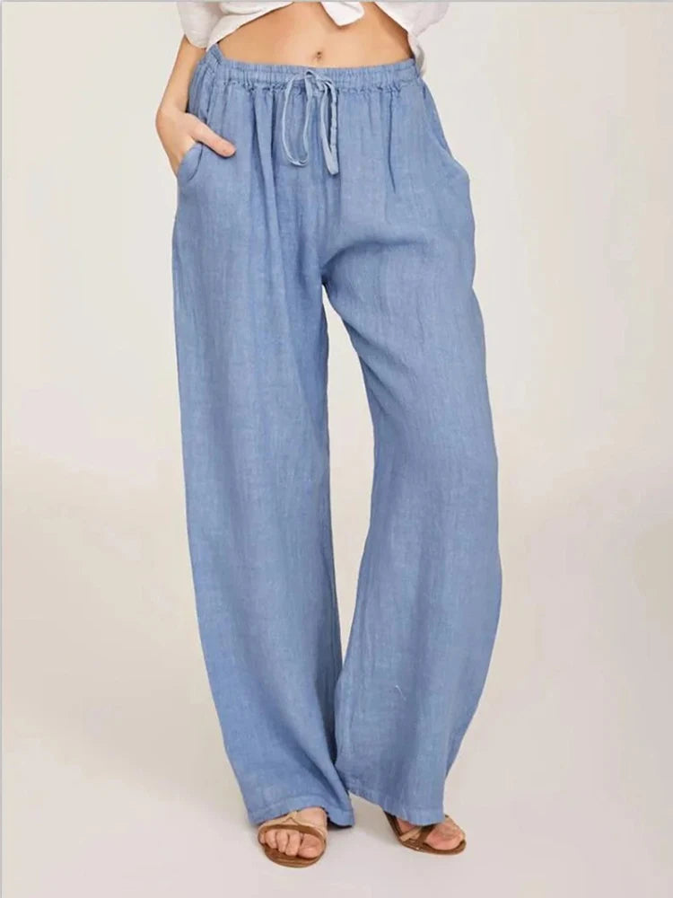 Alazne | Women’s Wide-Leg Trousers with an Adjustable Waist