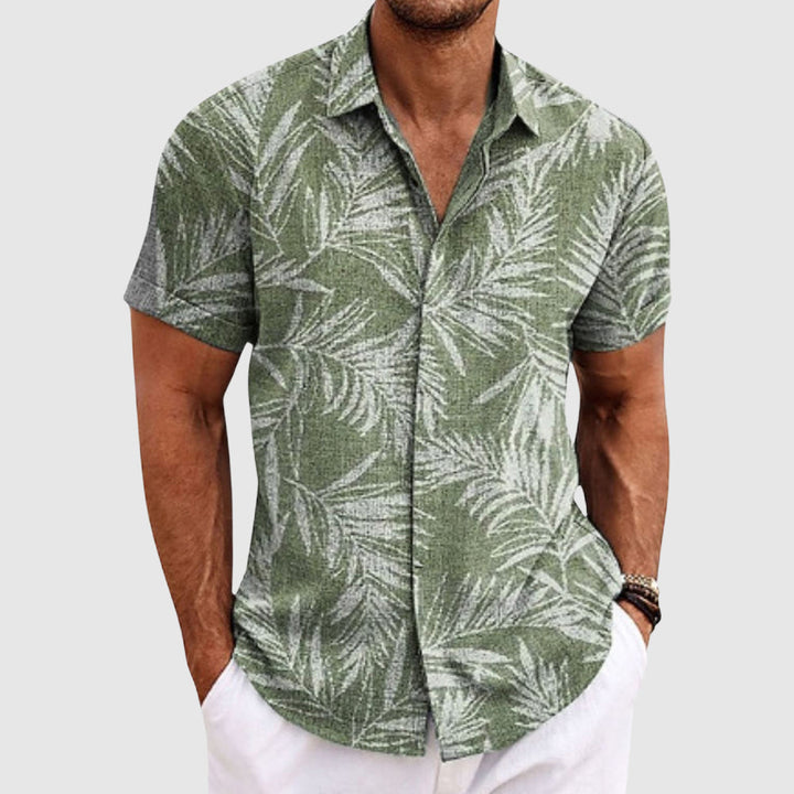 Zane | Men’s Leaf Print Shirt for Holiday Wardrobe