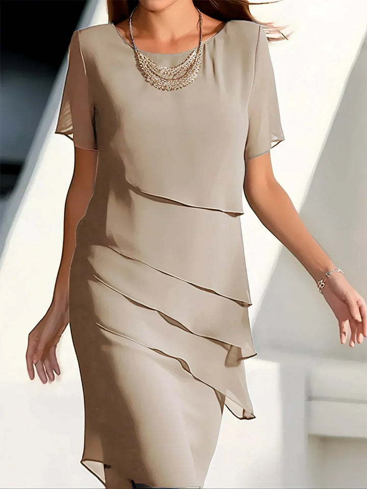 Marena | Women’s Layered Midi Dress for Elegant Occasions