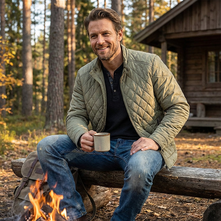 Caleb | Men's Quilted Jacket With Zip Closure