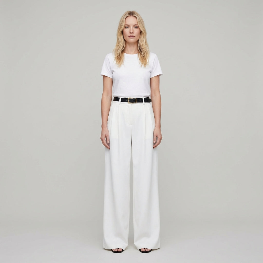 Camille | Women's High Waisted Wide Leg Trousers