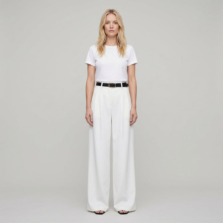 Camille | Women's High Waisted Wide Leg Trousers
