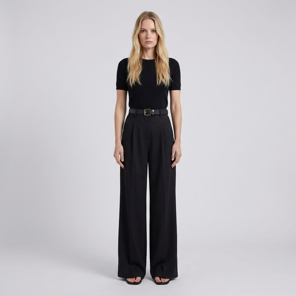 Camille | Women's High Waisted Wide Leg Trousers