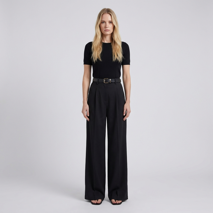 Camille | Women's High Waisted Wide Leg Trousers