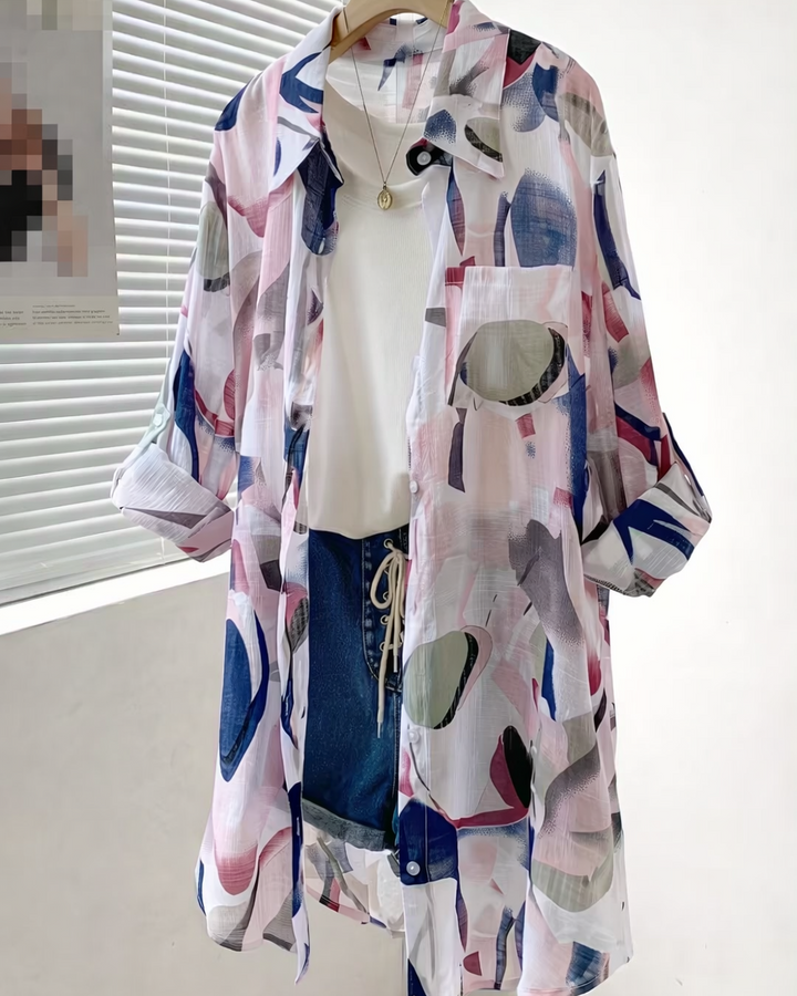 Serelune | Women’s Printed Shirt with laid-back layering versatility