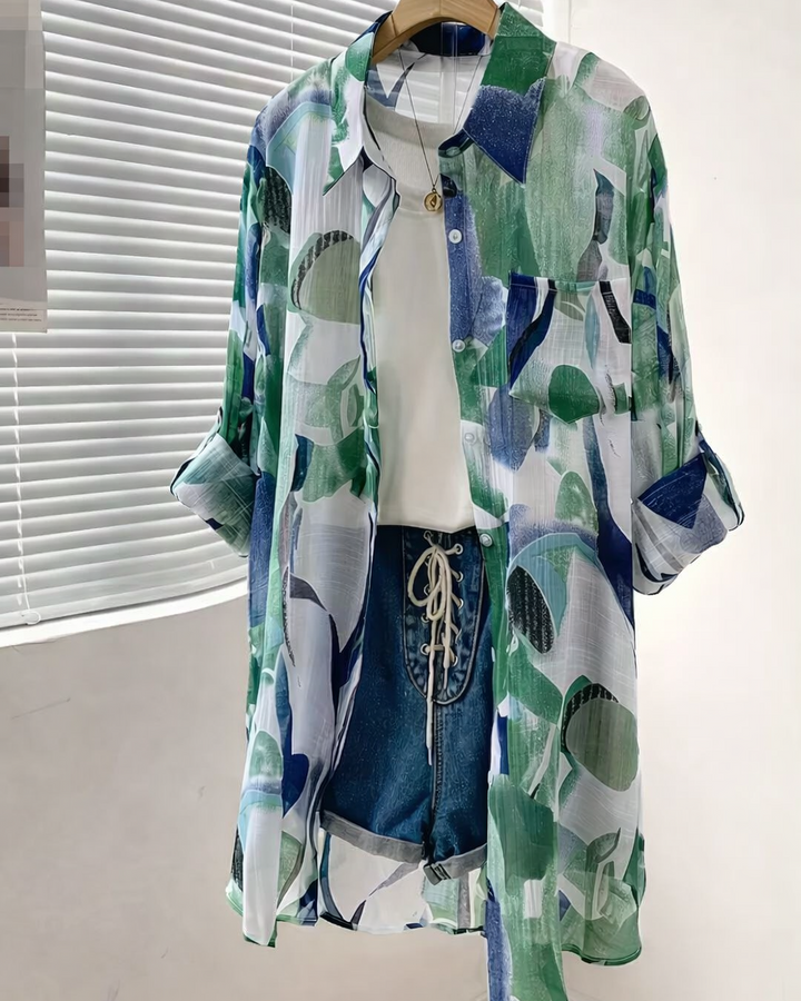 Serelune | Women’s Printed Shirt with laid-back layering versatility