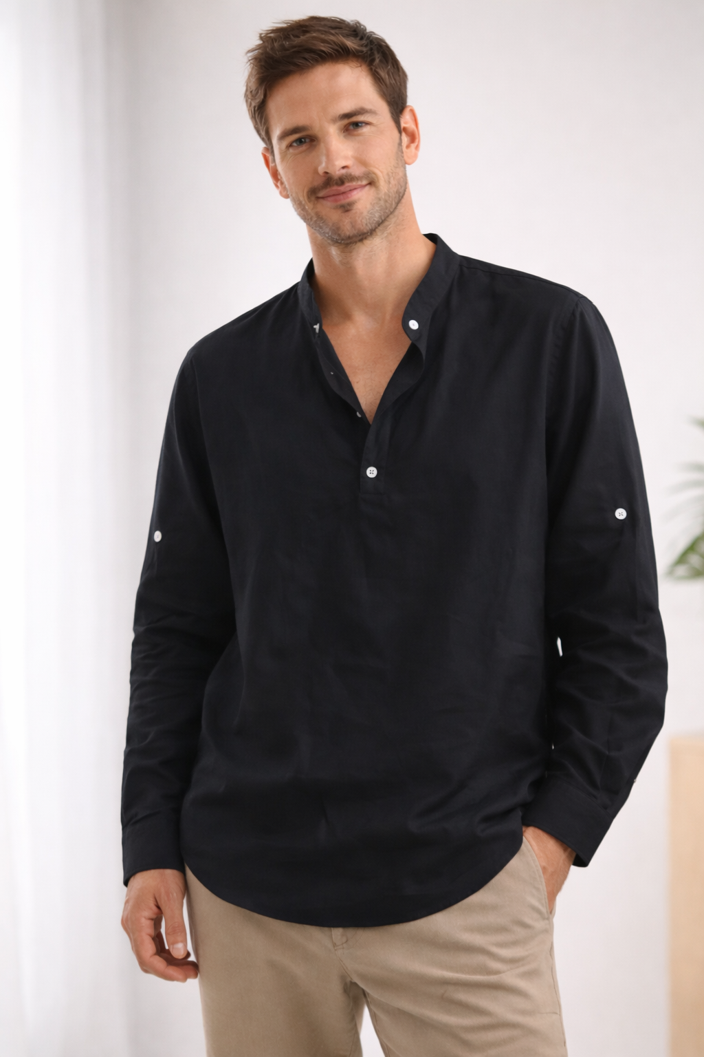 Arlo | Men’s Long Sleeve Shirt with Button Placket