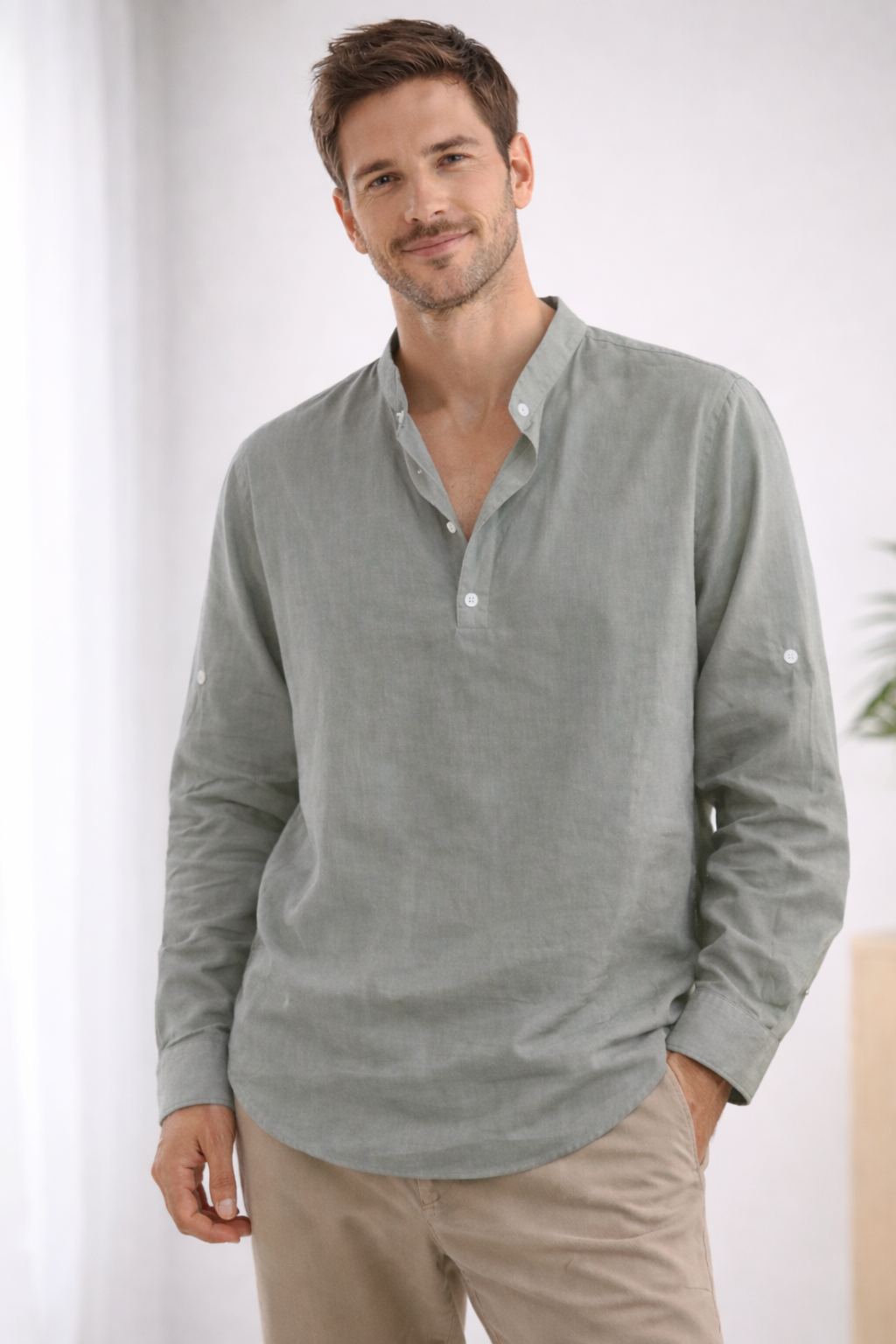 Arlo | Men’s Long Sleeve Shirt with Button Placket