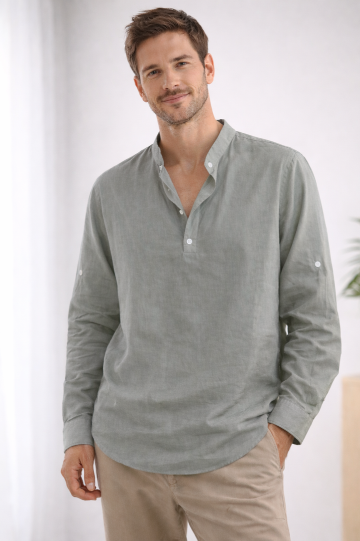 Arlo | Men’s Long Sleeve Shirt with Button Placket