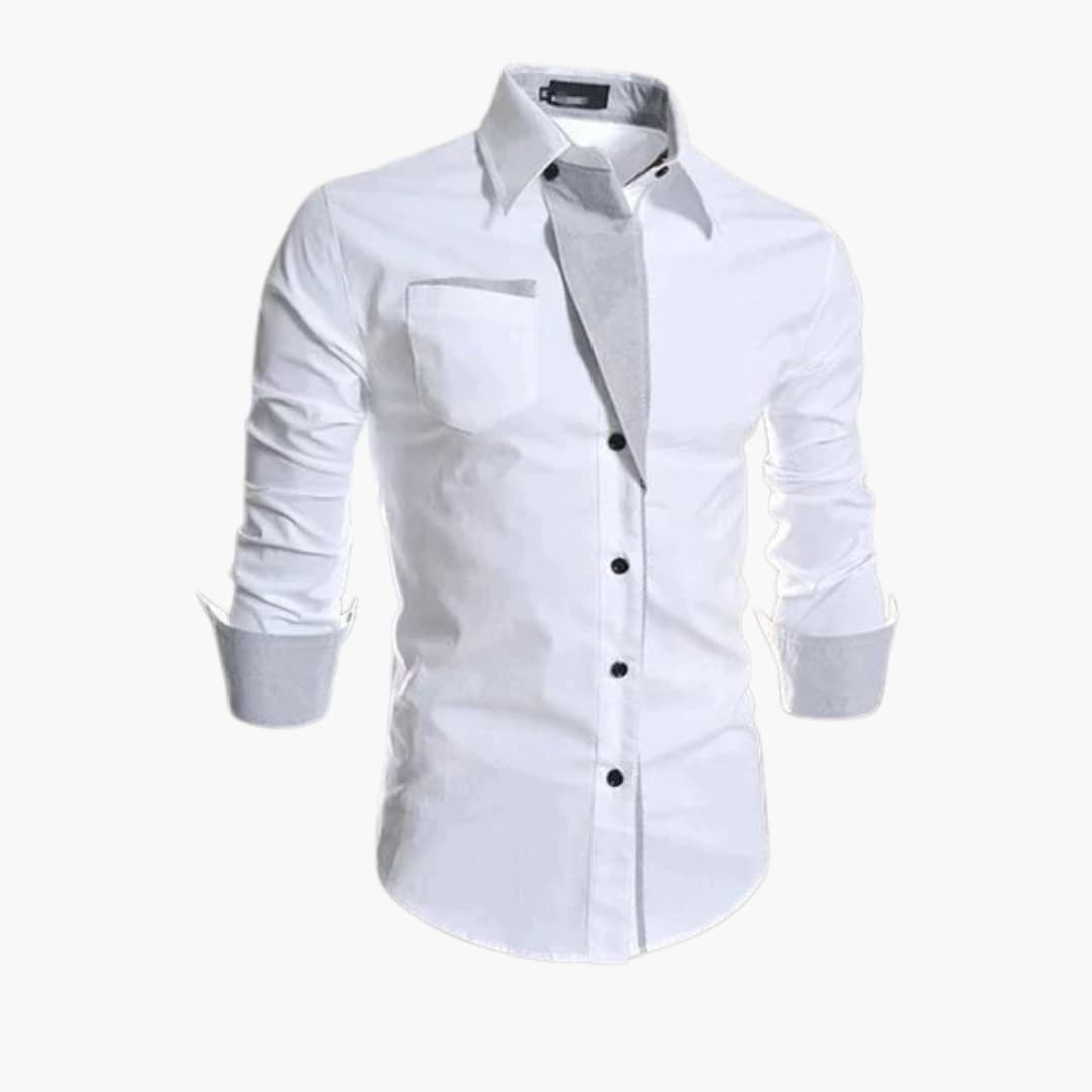 Zentharo | Men’s Button-Up Shirt featuring Contrast Trim