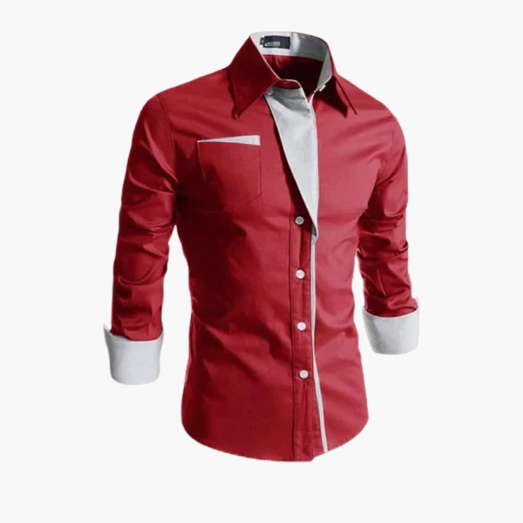 Zentharo | Men’s Button-Up Shirt featuring Contrast Trim