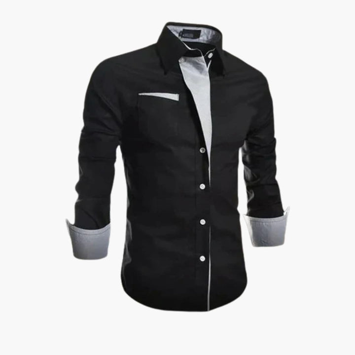 Zentharo | Men’s Button-Up Shirt featuring Contrast Trim
