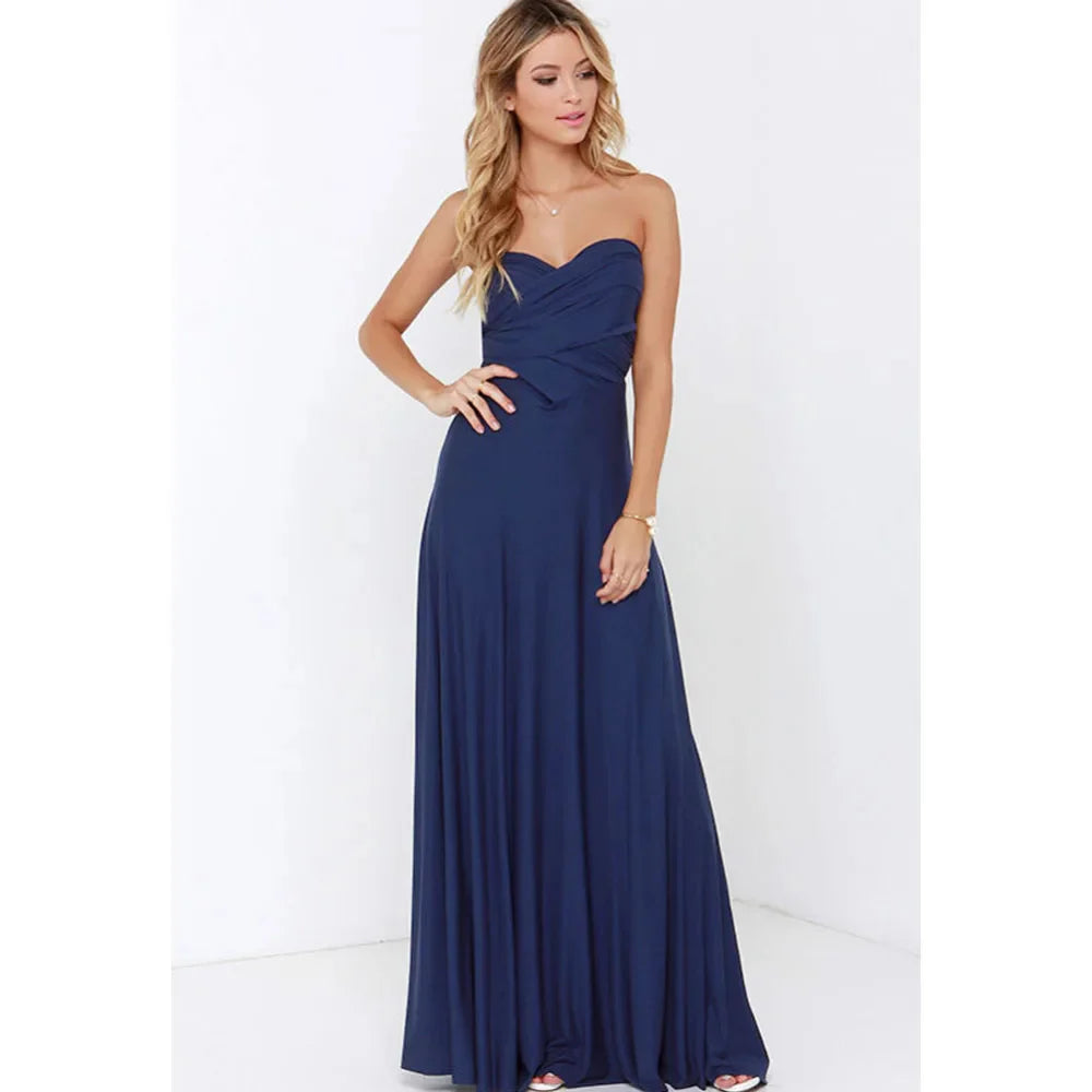 Elmirae | Women’s Maxi Dress with Deep V Neck and Flowing Fit