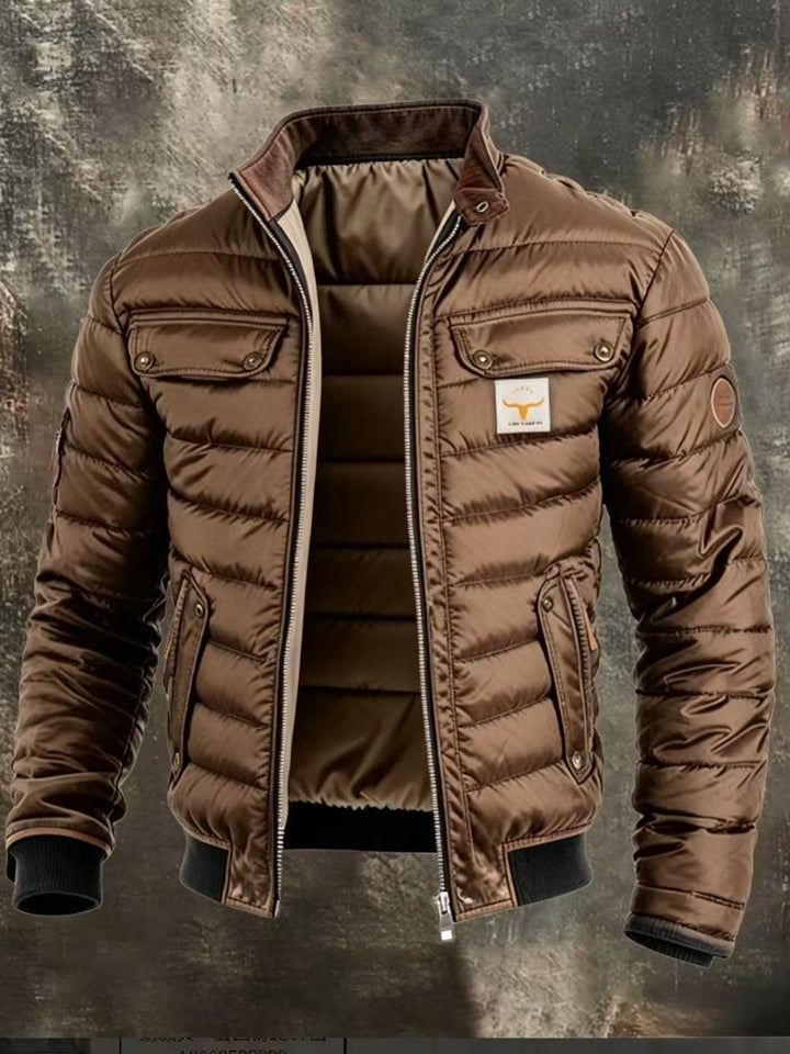 Torvex | Men’s Quilted Jacket with zip-up front and stand collar