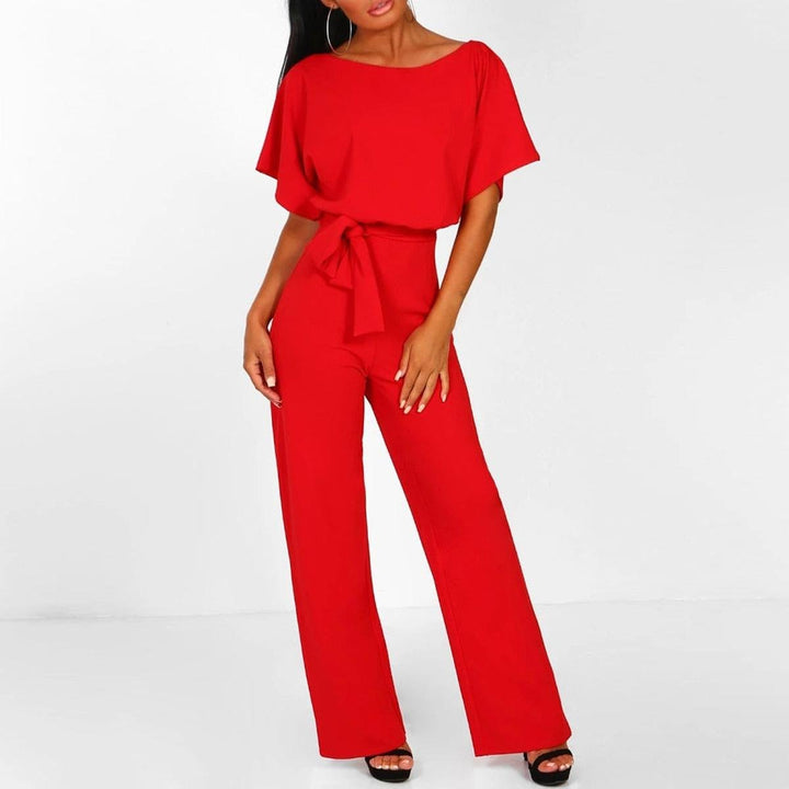 Zarela | Women’s Wide Leg Jumpsuit with Waist Tie