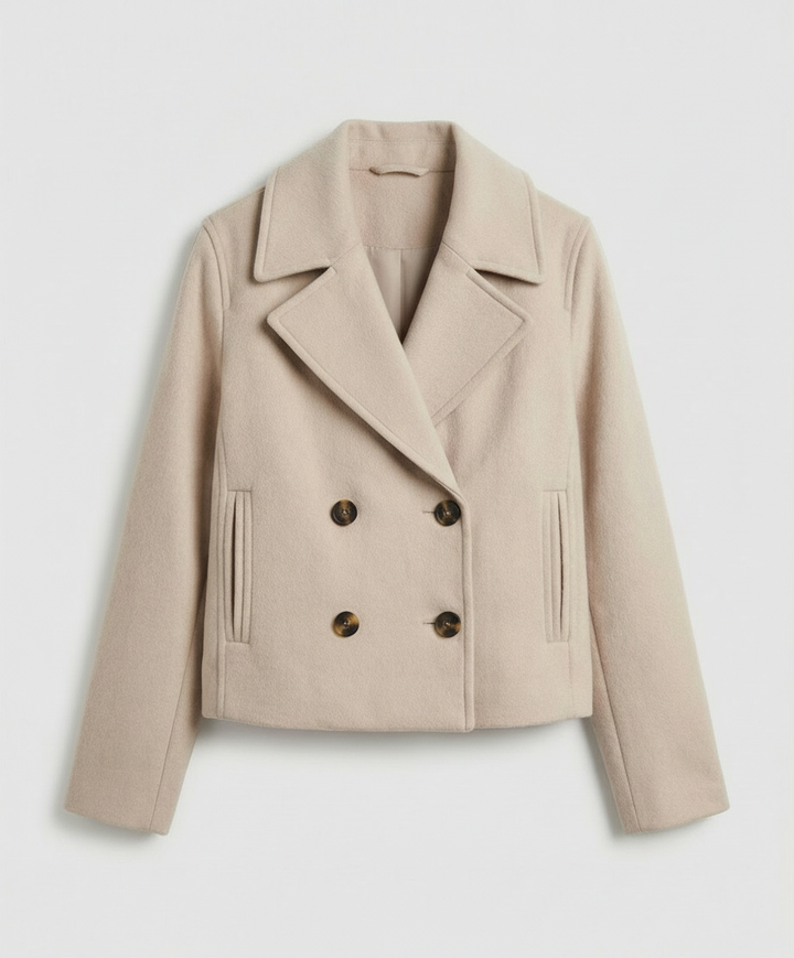 Aveline | Women’s Cropped Coat with Double-Breasted Front