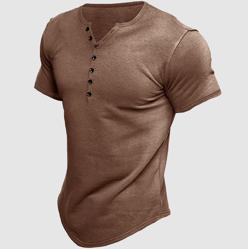 Ronan | Men’s Henley T-Shirt featuring Button Neckline