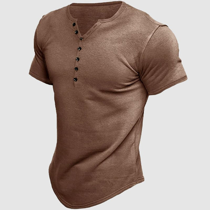 Ronan | Men’s Henley T-Shirt featuring Button Neckline