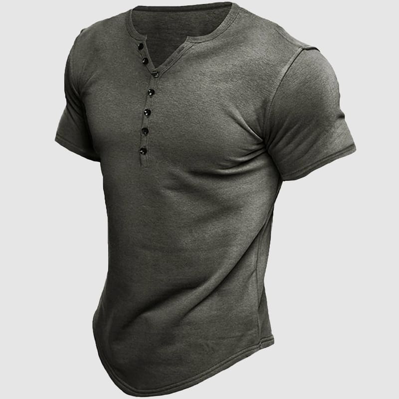 Ronan | Men’s Henley T-Shirt featuring Button Neckline