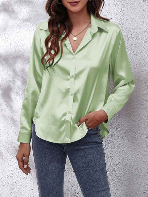 Elvina | Women’s Silk Shirt with Button Front and Relaxed Fit