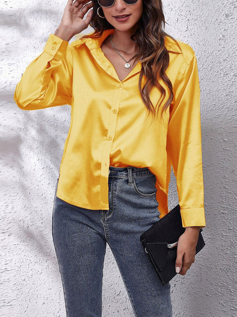Elvina | Women’s Silk Shirt with Button Front and Relaxed Fit