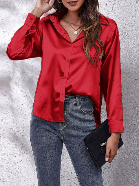 Elvina | Women’s Silk Shirt with Button Front and Relaxed Fit
