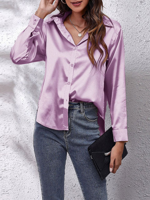 Elvina | Women’s Silk Shirt with Button Front and Relaxed Fit