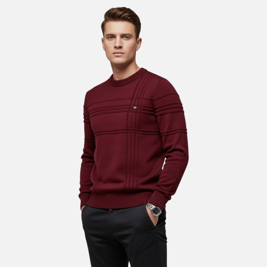 Darexen | Men’s Long Sleeve Jumper with panelled surface texture