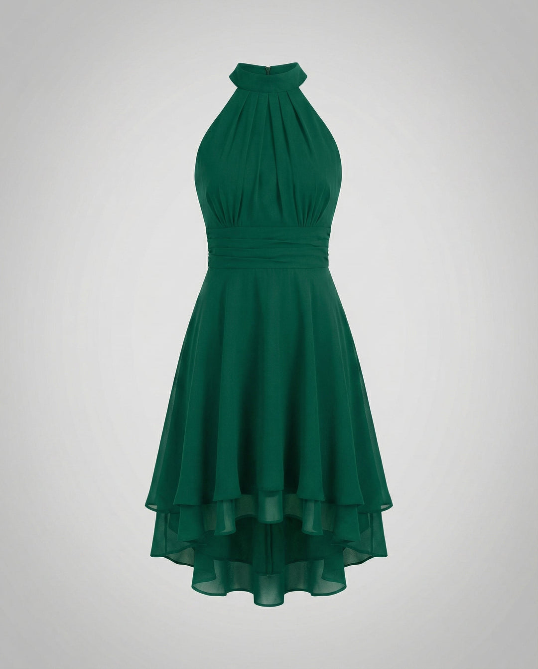 Virelle | Women’s Halter Neck Dress featuring layered hem