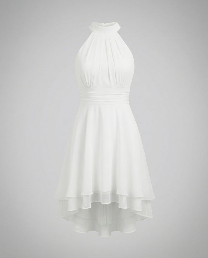 Virelle | Women’s Halter Neck Dress featuring layered hem