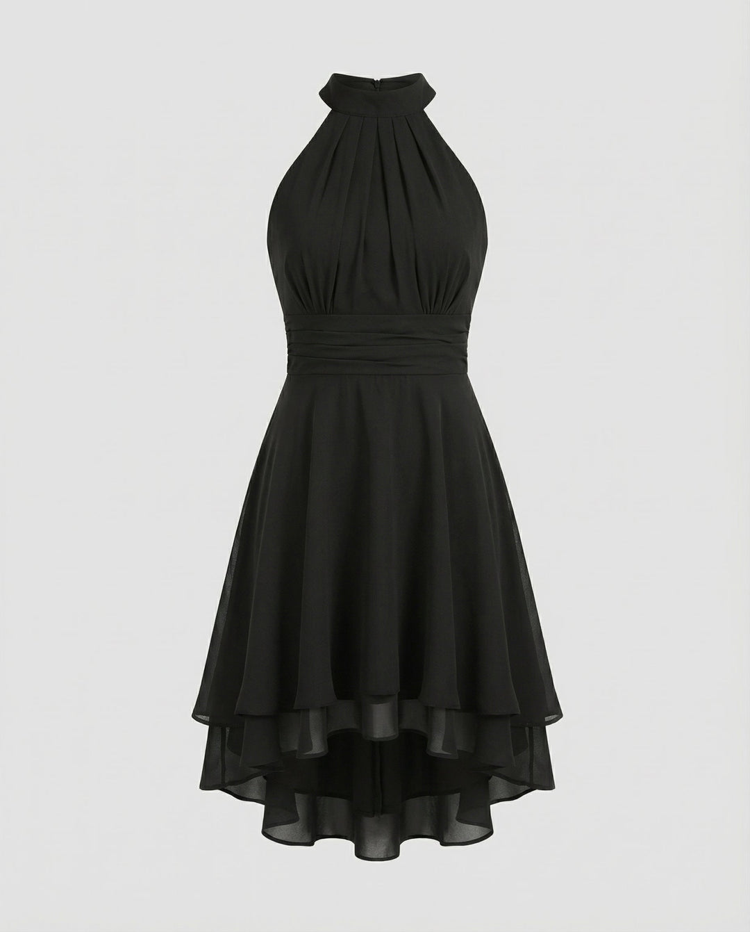 Virelle | Women’s Halter Neck Dress featuring layered hem