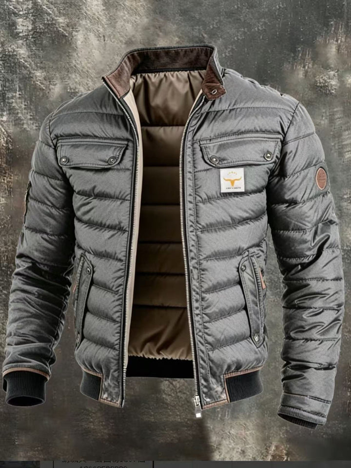 Torvex | Men’s Quilted Jacket with zip-up front and stand collar