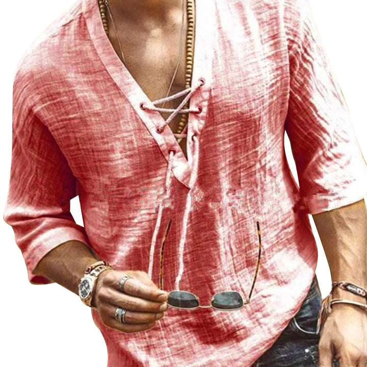 Orvian | Men’s Lace-Up Neck Top with a casual summer vibe