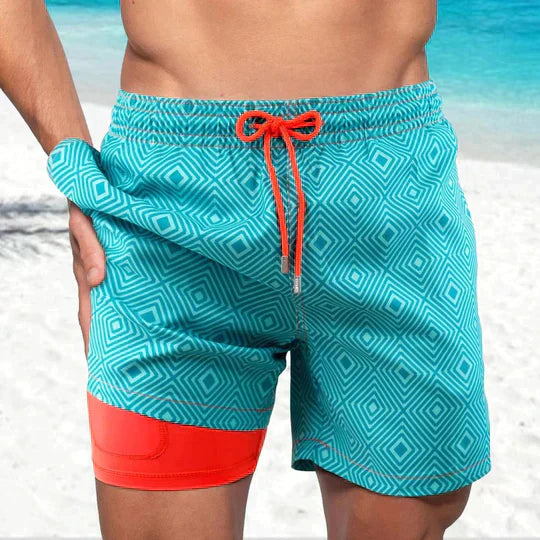 Kairos | Men’s Swim Shorts with tropical artwork