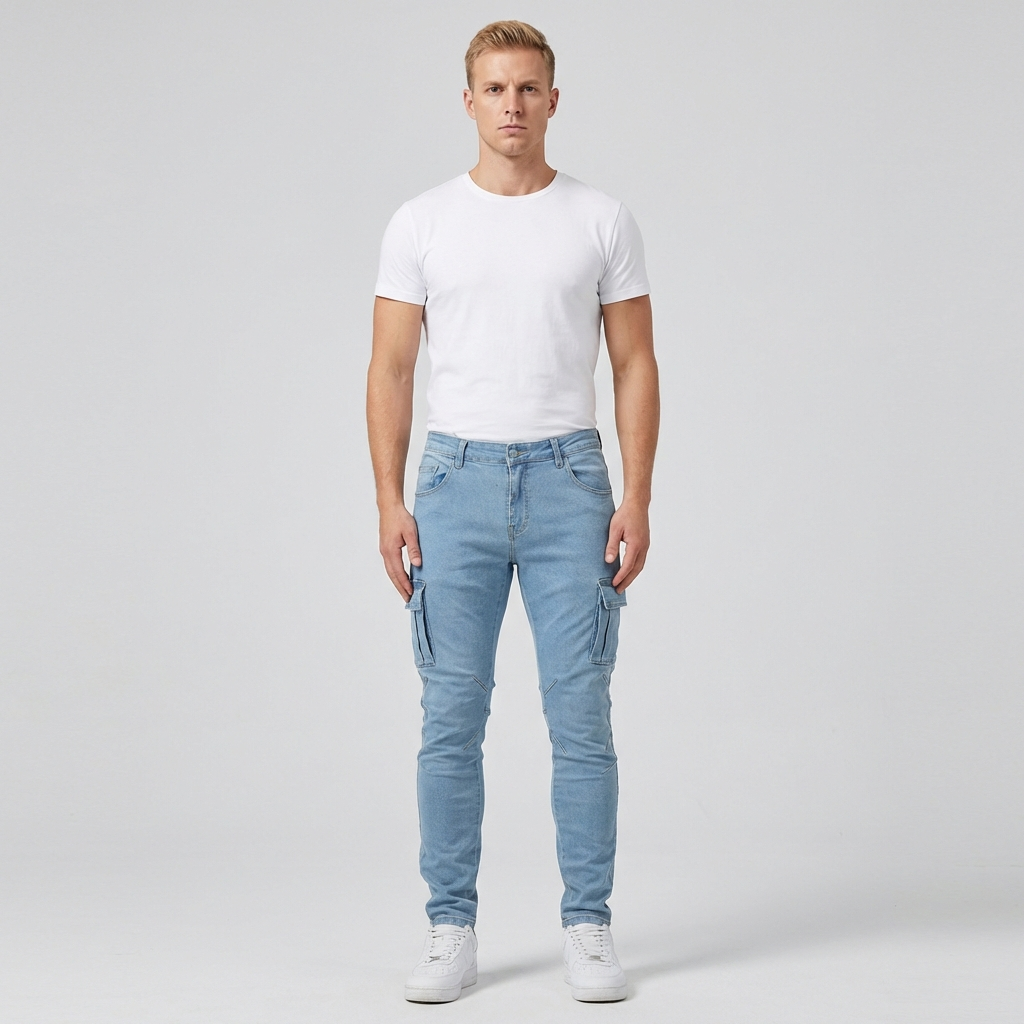 Harry | Men's Stretch Cargo Trousers With Side Pockets