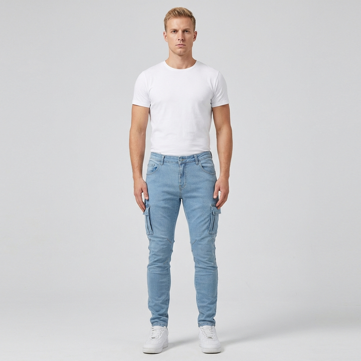 Harry | Men's Stretch Cargo Trousers With Side Pockets