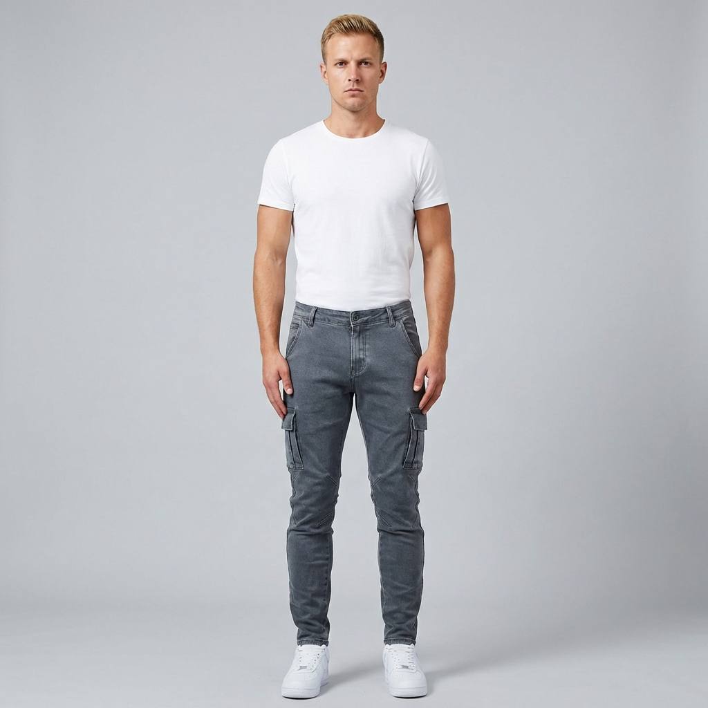 Harry | Men's Stretch Cargo Trousers With Side Pockets