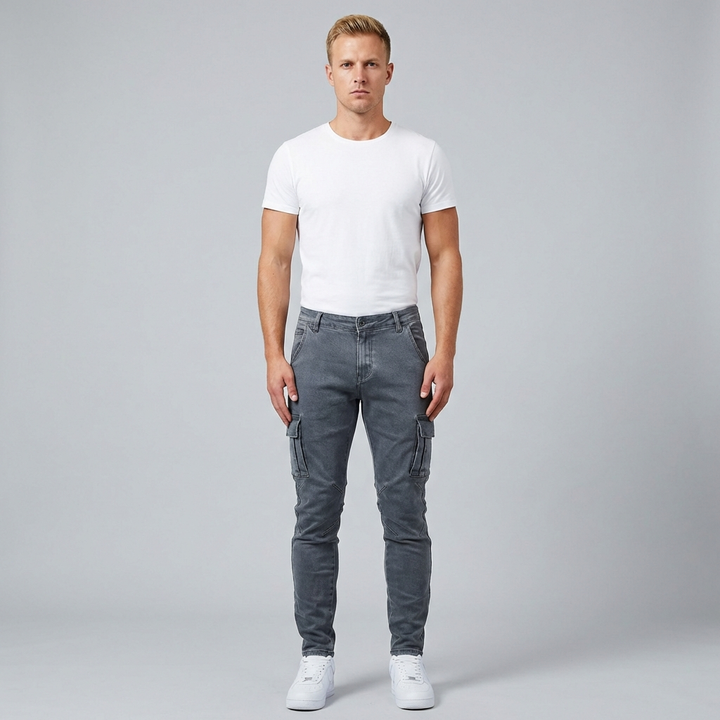 Harry | Men's Stretch Cargo Trousers With Side Pockets