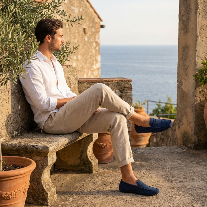Harry | Men's Suede Loafers With Penny Strap