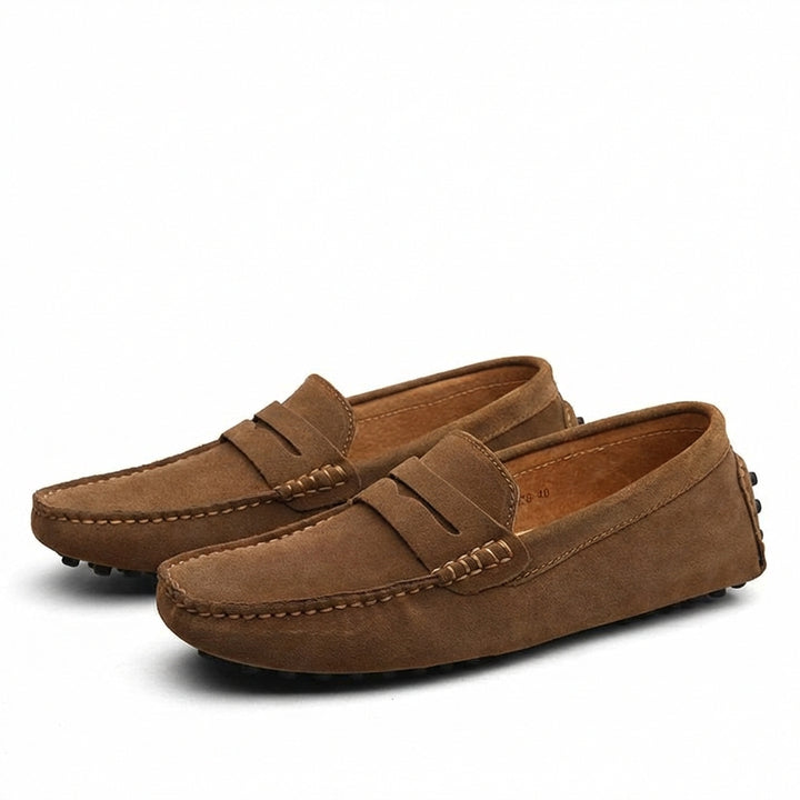 Harry | Men's Suede Loafers With Penny Strap