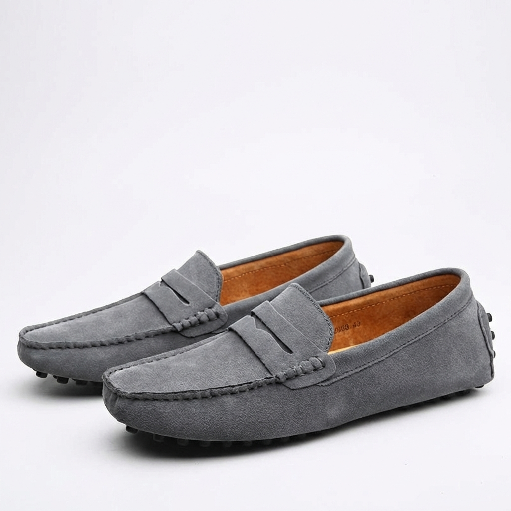 Harry | Men's Suede Loafers With Penny Strap