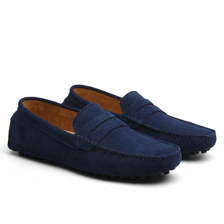 Harry | Men's Suede Loafers With Penny Strap