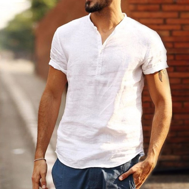 Eldric | Men’s Long Sleeve Top with lace-up neckline